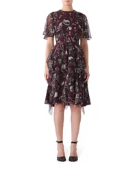 Jason Wu Kleid mit Marine-Print Rot