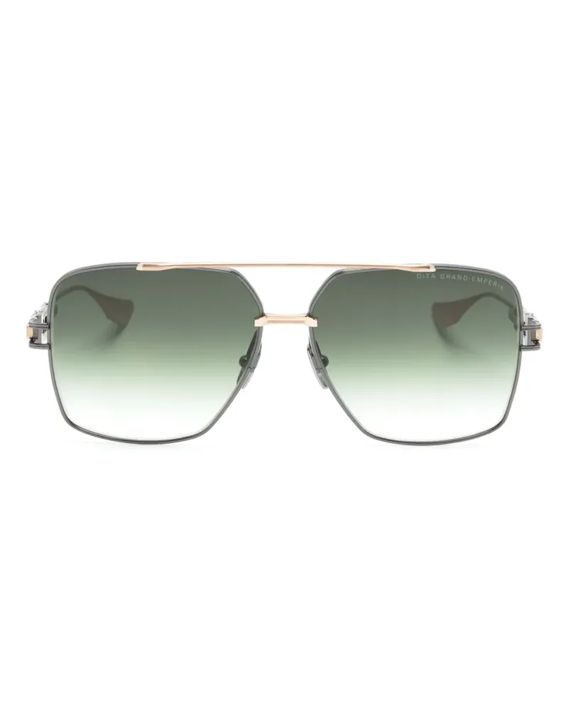 DITA Eckige Sonnenbrille mit Logo-Print - Schwarz Schwarz