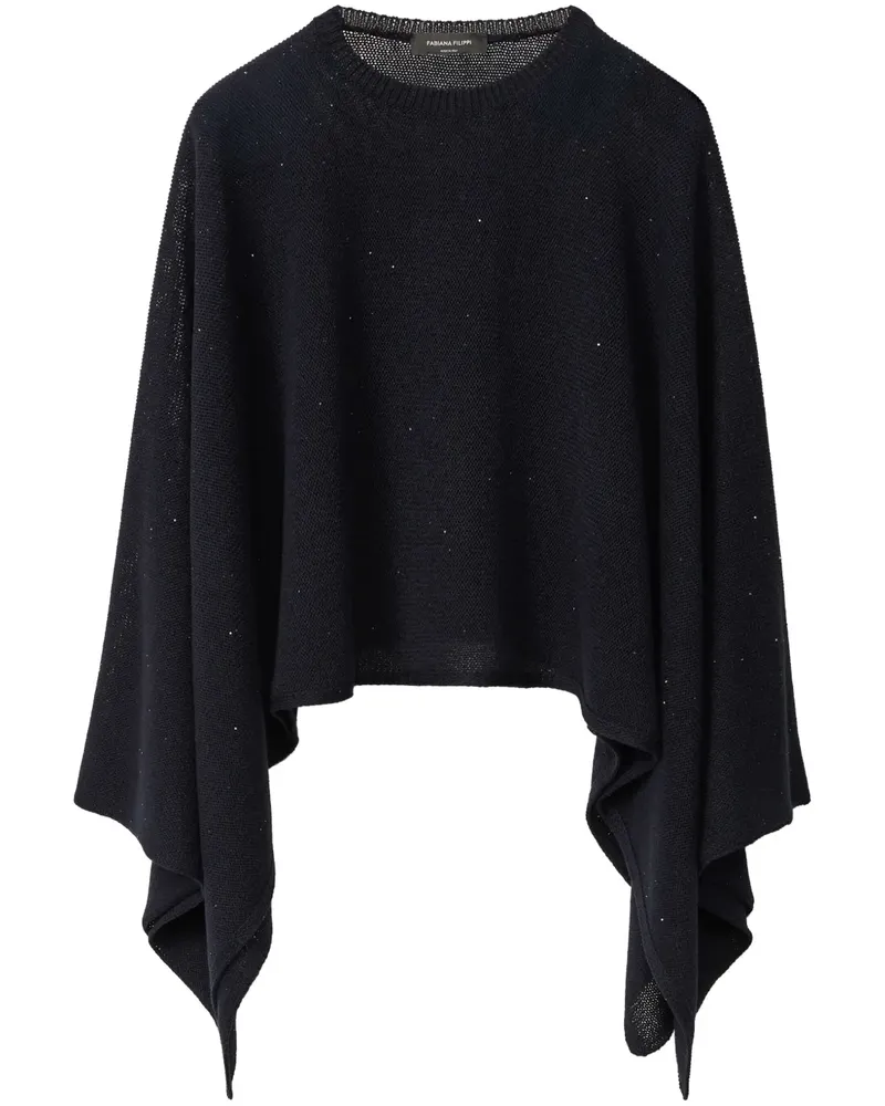 Fabiana Filippi Cape mit Lurex-Detail - Blau Blau