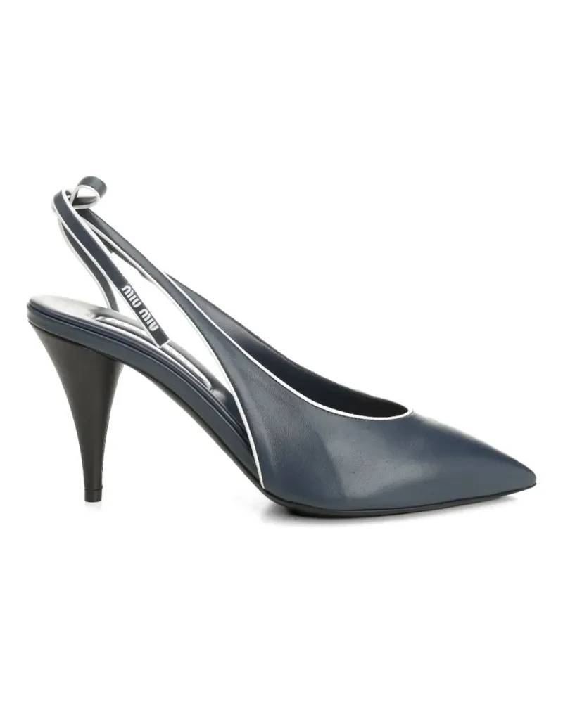 Miu Miu bow-detail slingback sandals - Blau Blau