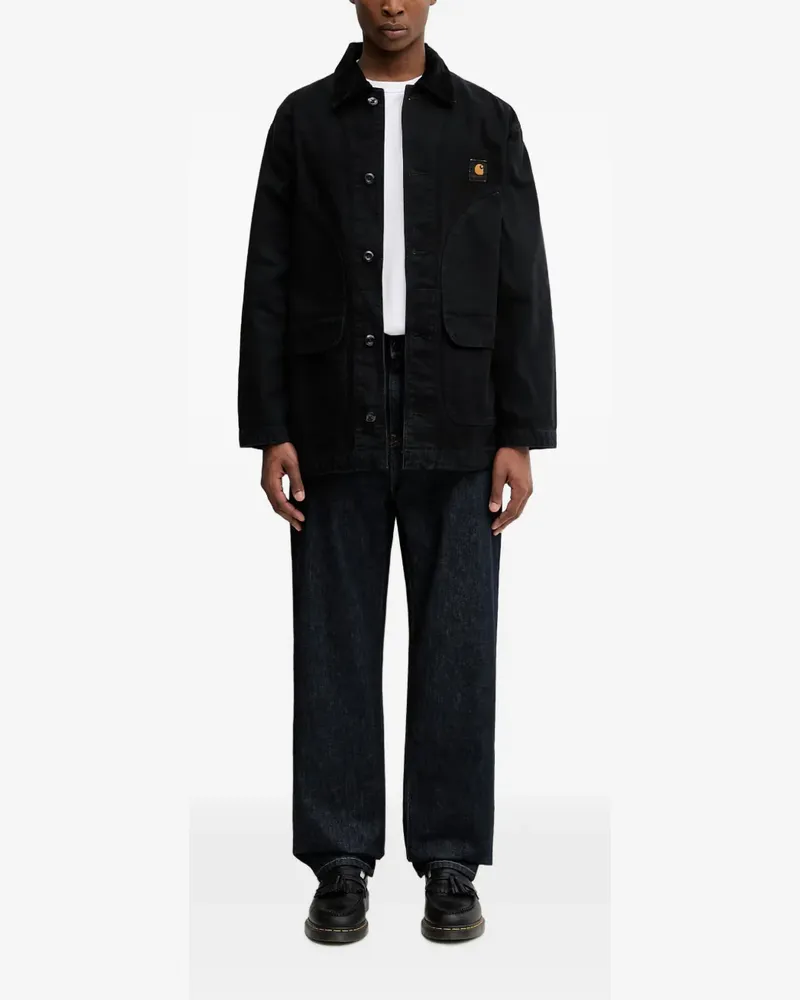 Carhartt WIP Prescott corduroy-collar logo-patch jacket - Schwarz Schwarz