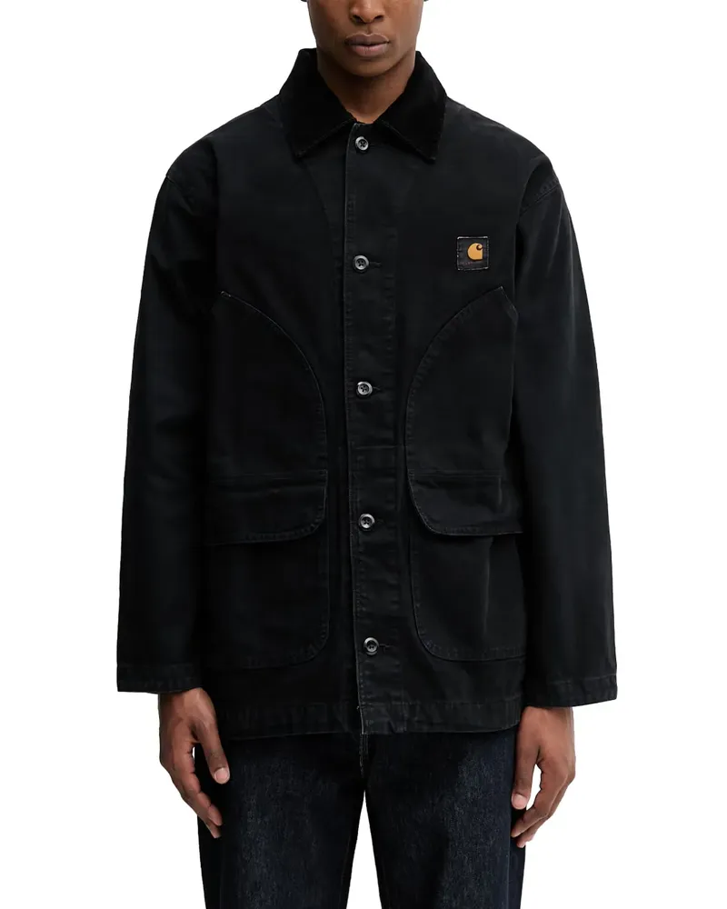 Carhartt WIP Prescott corduroy-collar logo-patch jacket - Schwarz Schwarz