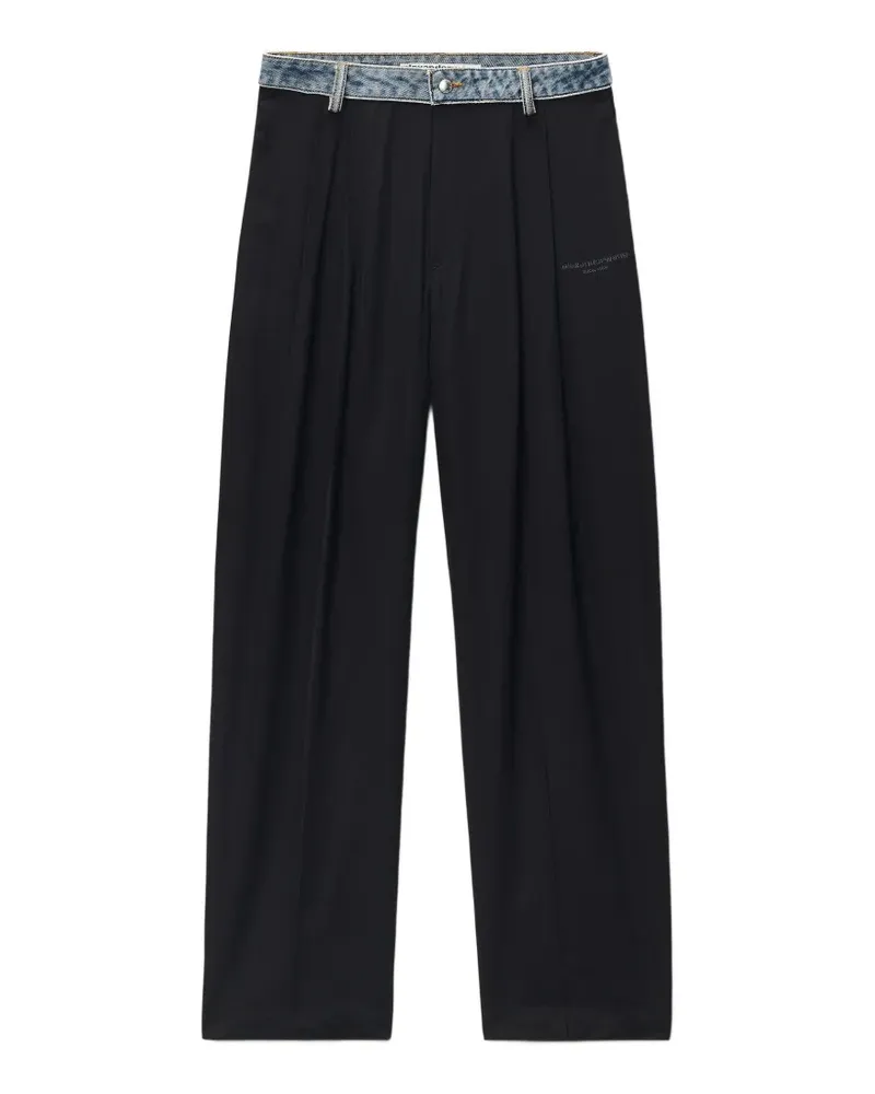 Alexander Wang Bundfaltenhose mit Jeans-Bund - Schwarz Schwarz