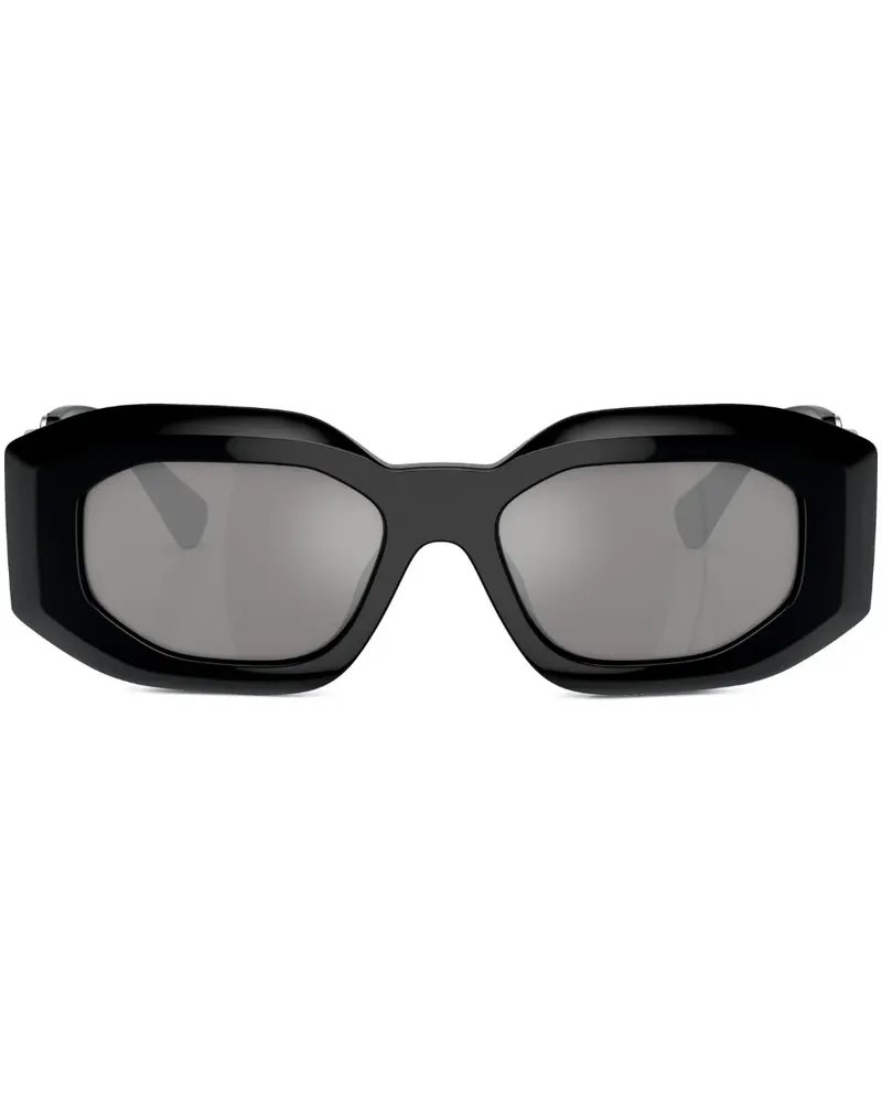 Versace Sonnenbrille mit eckigem Gestell - Schwarz Schwarz