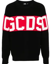 GCDS Pullover mit gestricktem Logo Schwarz