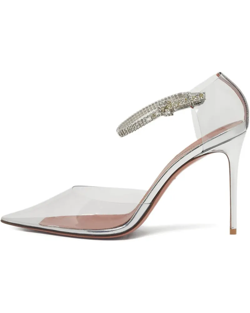 Amina Muaddi Ursina crystal-embellishments pumps - Weiß Weiß
