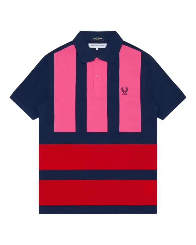 Comme des Garçons x Fred Perry gestreiftes Poloshirt - Blau Blau