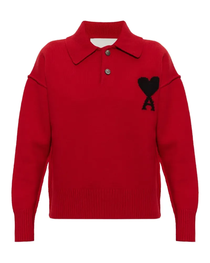 AMI Paris Ami de Coeur long-sleeve polo sweater - Rot Rot