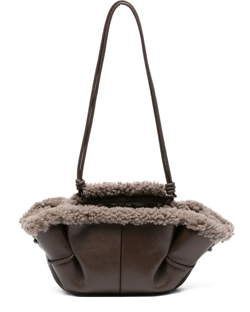 HEREU Shearling-Tote Bag aus Leder - Braun Braun