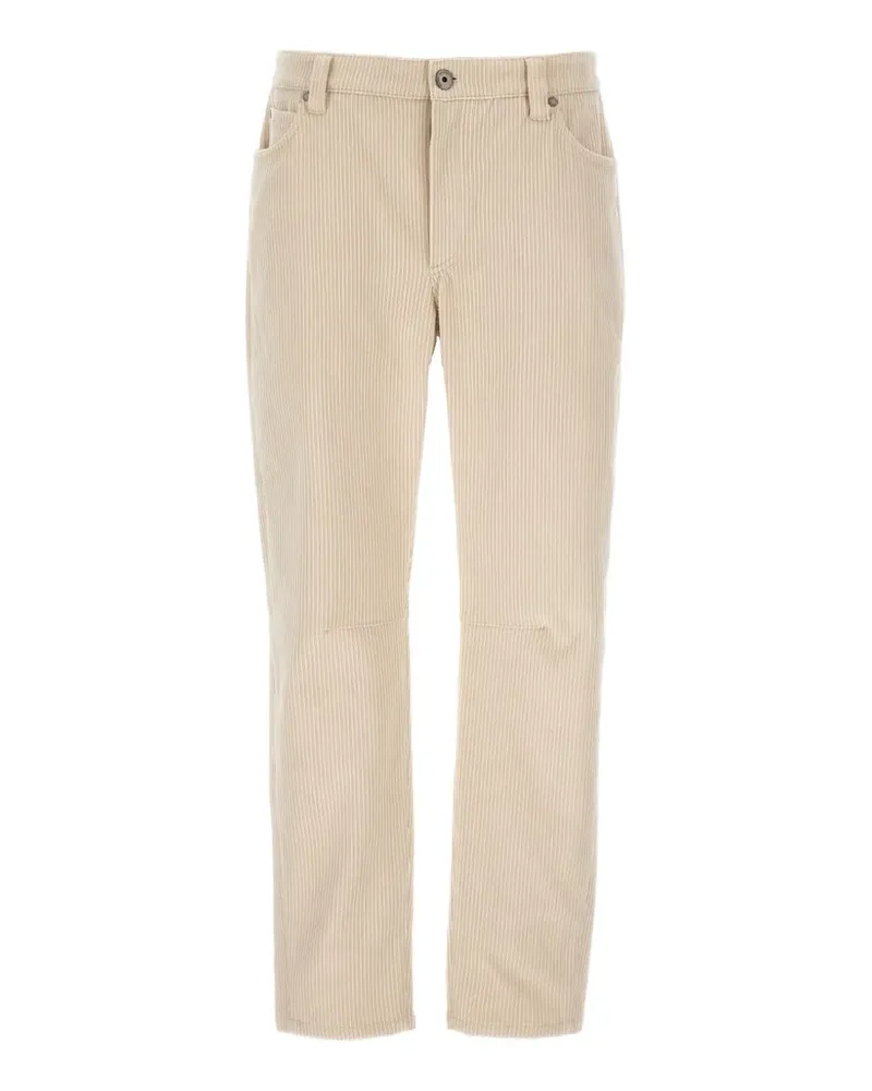 Brunello Cucinelli corduroy straight-leg trousers - Nude Nude