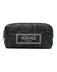 Versace Jacquard-Kosmetiktasche mit Logo Schwarz