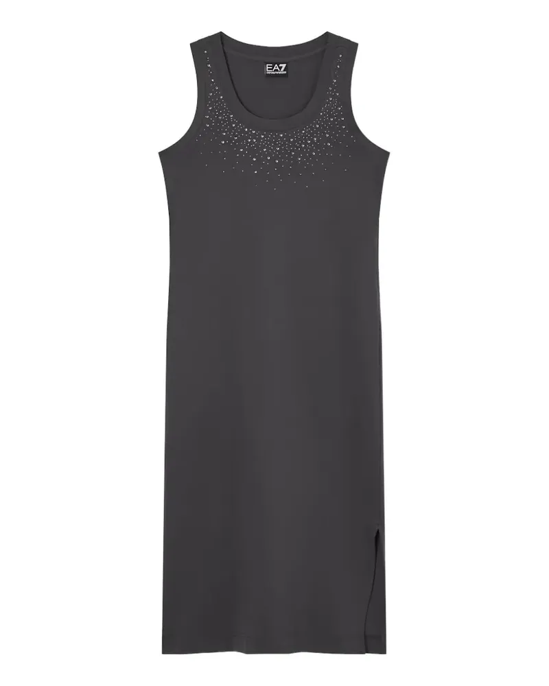 EA7 Ärmelloses Kleid mit Strass - Grau Grau