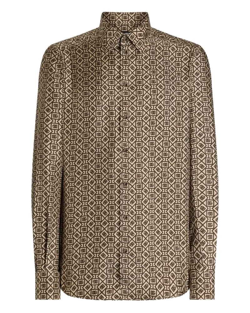 Dolce & Gabbana Geometrisch gemustertes Hemd - Braun Braun