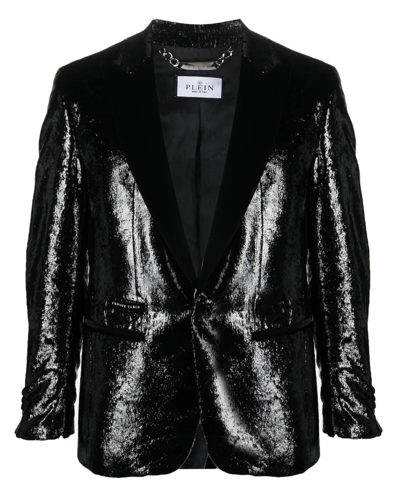 Philipp Plein Sakko im Metallic-Look Schwarz