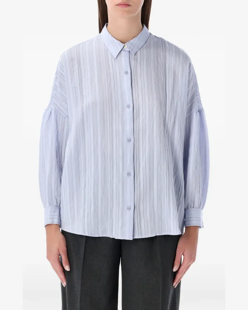 Sessùn striped balloon-sleeve shirt - Blau Blau