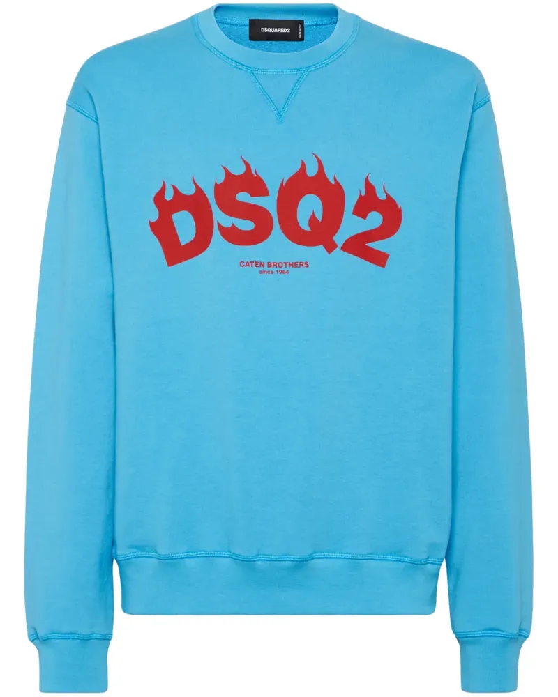 Dsquared2 Sweatshirt mit Logo-Print - Blau Blau