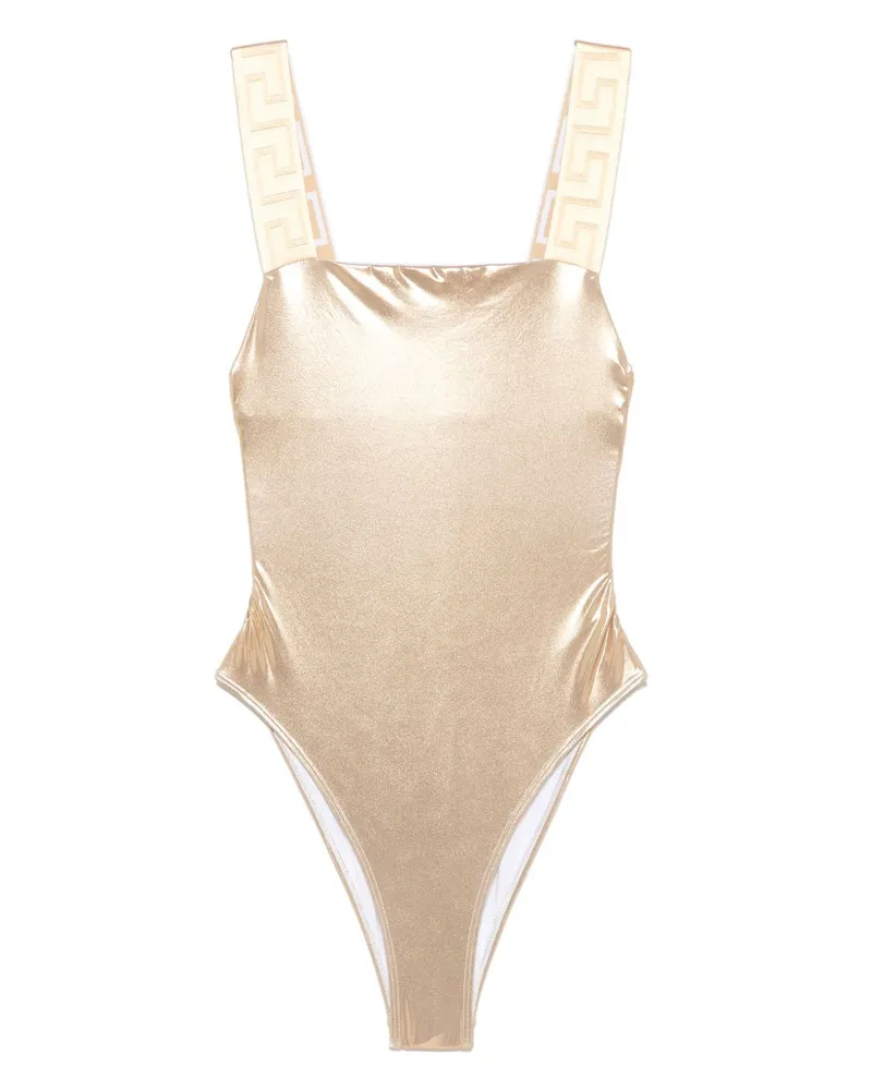 Versace Badeanzug mit Greca-Detail - Gold Gold
