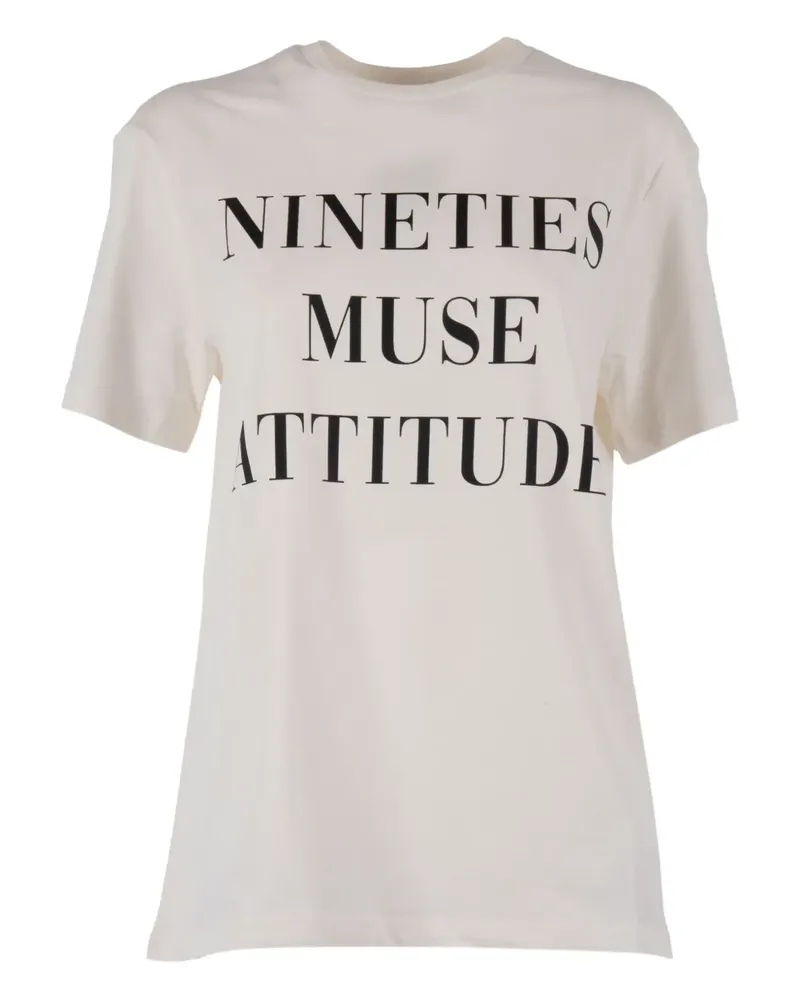 Elisabetta Franchi T-Shirt mit Slogan-Print - Weiß Weiß