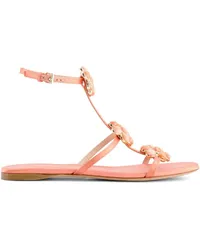 Giambattista Valli Sandalen mit Blumenapplikation Rosa