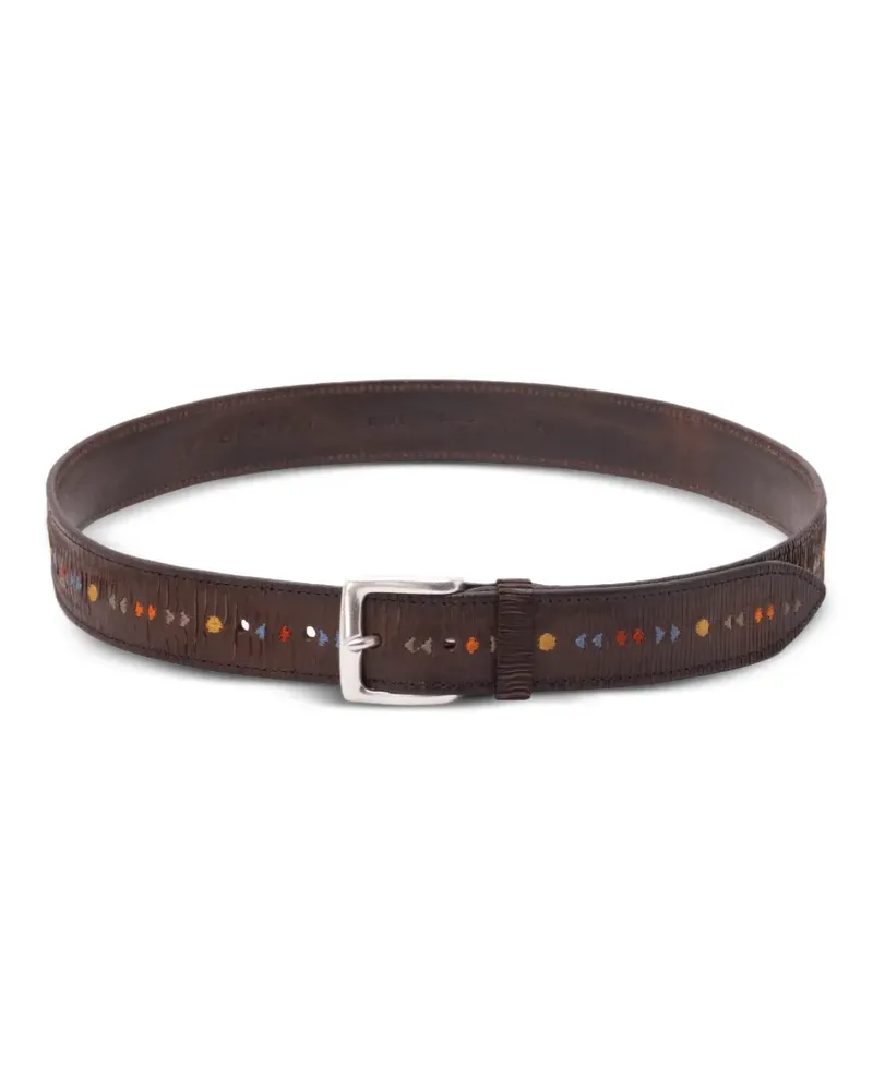 Orciani patterned leather belt - Braun Braun