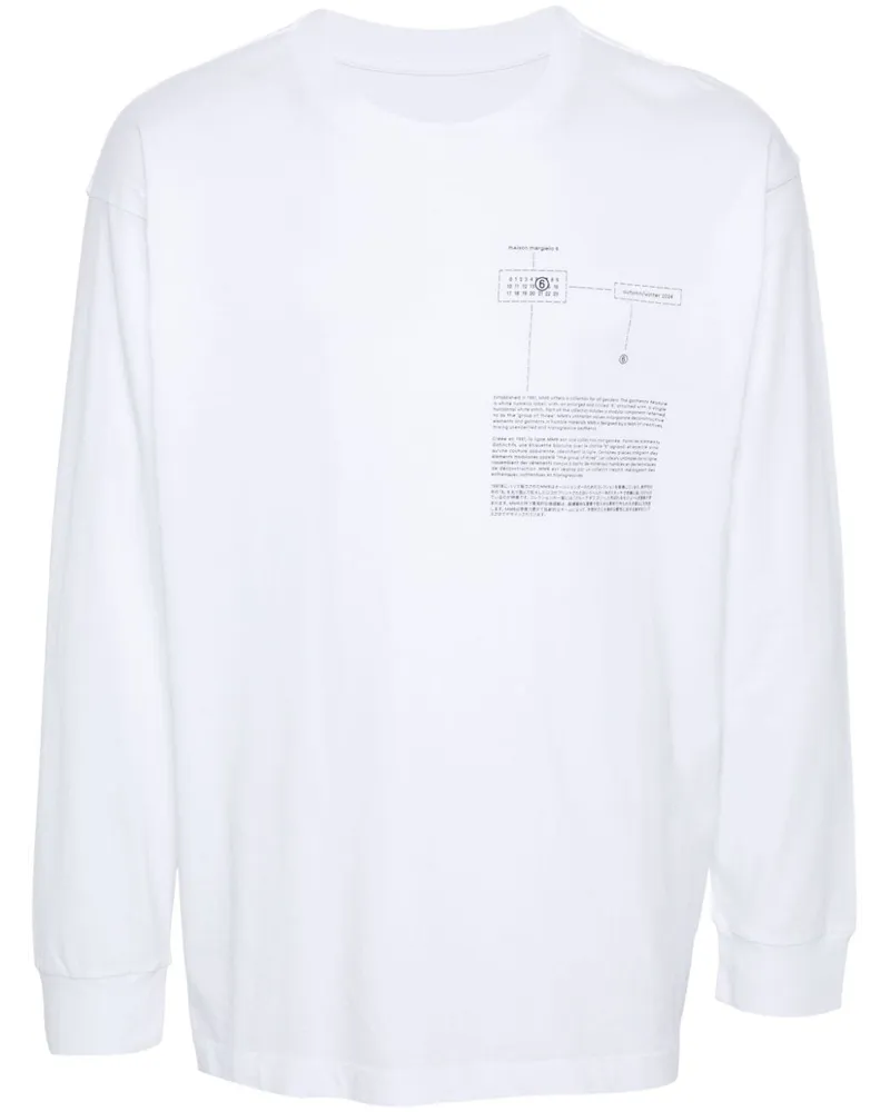 Maison Margiela T-Shirt mit Nummern-Motiv Weiß