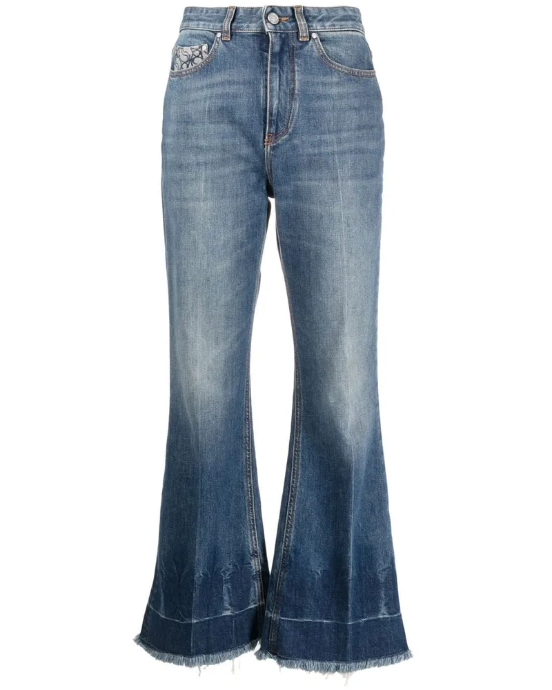 Stella McCartney Cropped-Jeans mit ausgefransten Kanten - Blau Blau