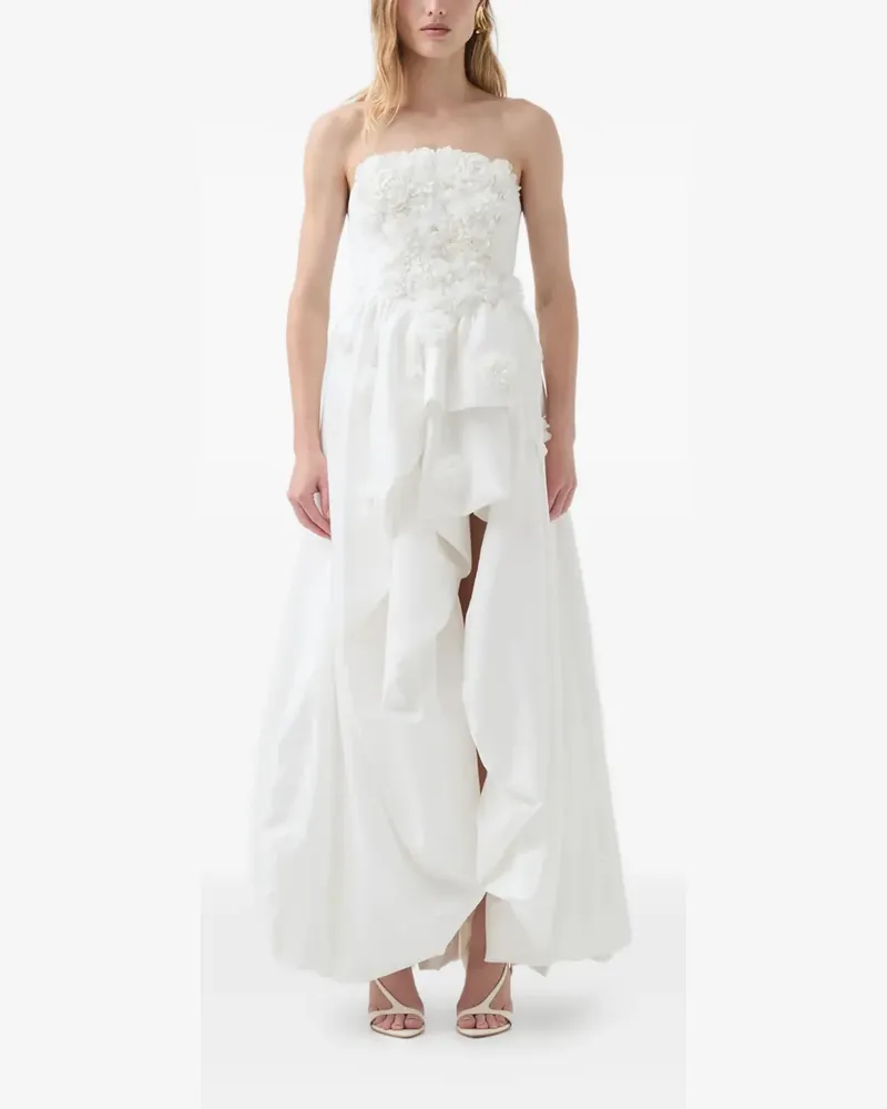 Aje. Carina floral strapless maxi dress - Weiß Weiß