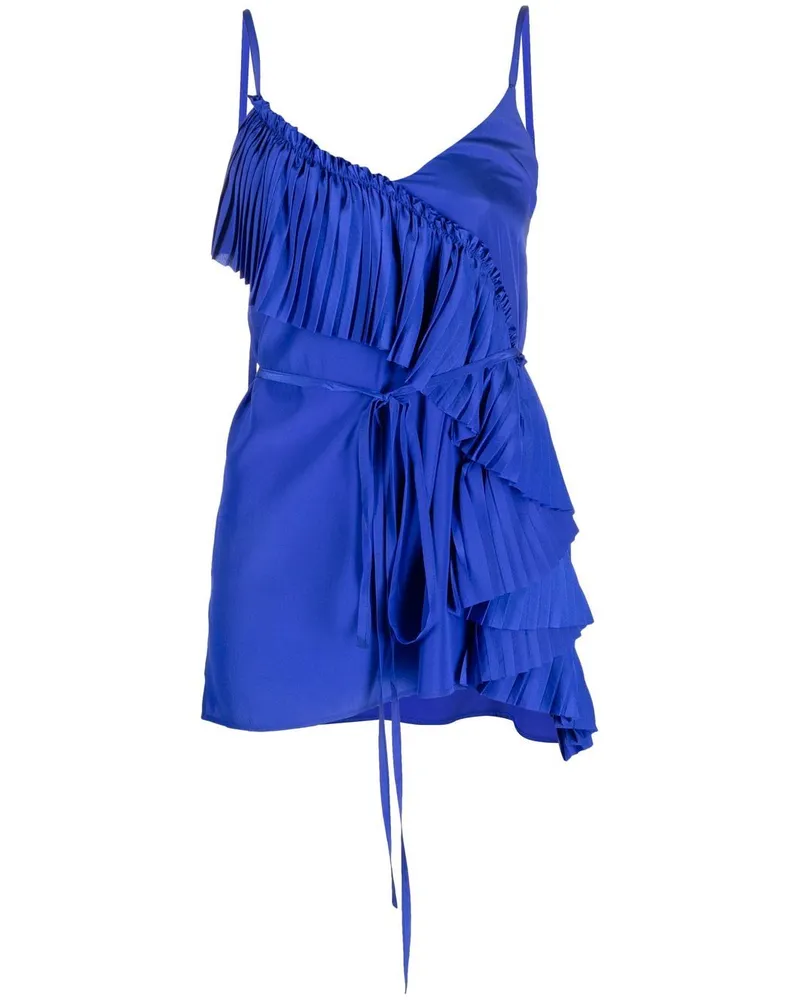 P.A.R.O.S.H. P.A.R.O H. Top mit Rüschen - Blau Blau