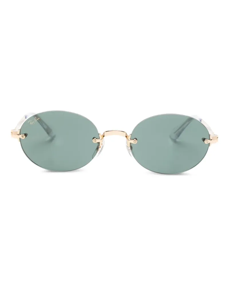 Ray Ban rimless oval-frame sunglasses - Gold Gold