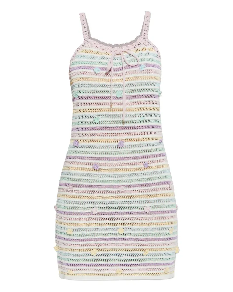 Casablanca Paris striped crochet-knit mini dress - Weiß Weiß