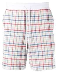 Thom Browne Tweed-Shorts mit Vichy-Karo Weiß