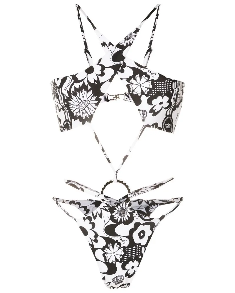 Amir Slama Badeanzug mit Blumen-Print - Mehrfarbig Mehrfarbig