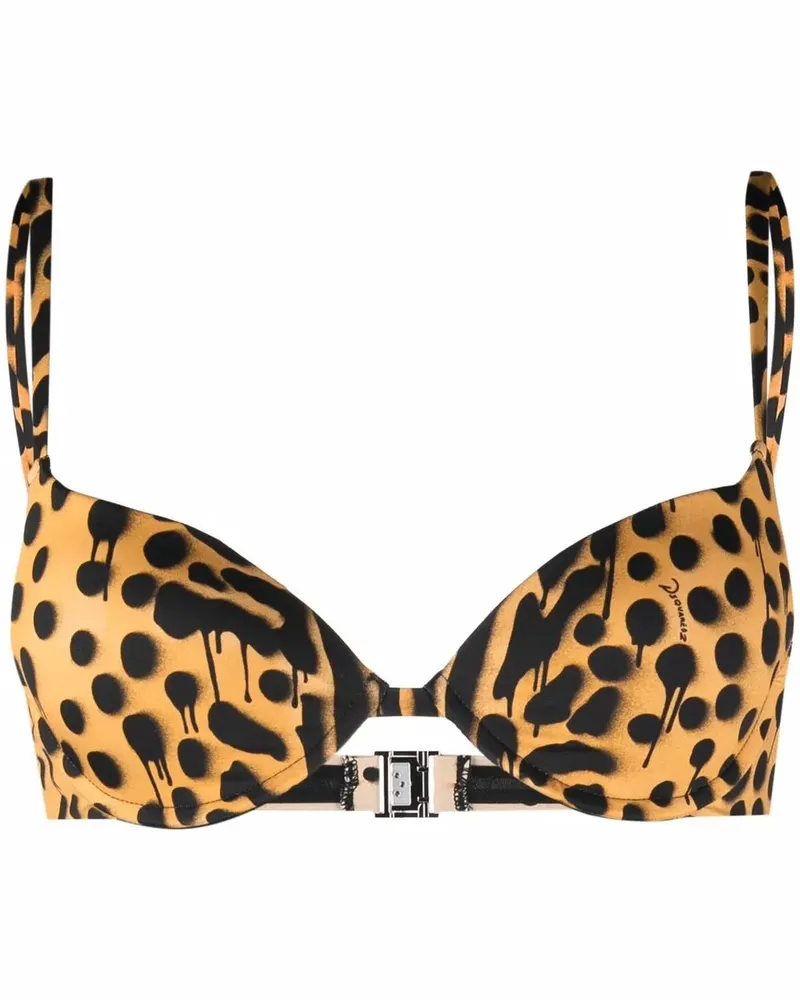 Dsquared2 Bikinioberteil mit Leoparden-Print - Schwarz Schwarz