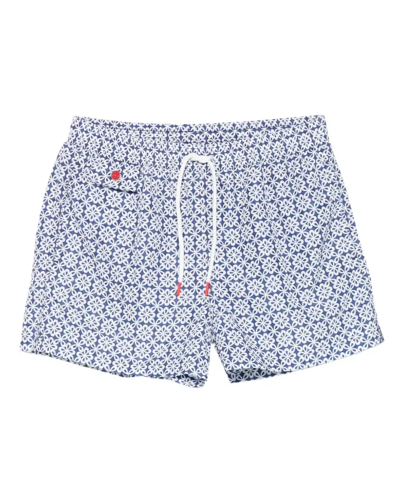 Kiton floral-print swim shorts - Blau Blau
