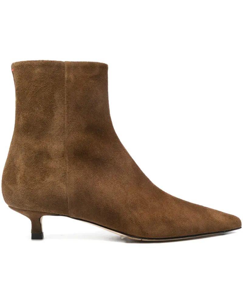 aeyde Spitze Stiefel mit Kitten-Heel-Absatz - Braun Braun