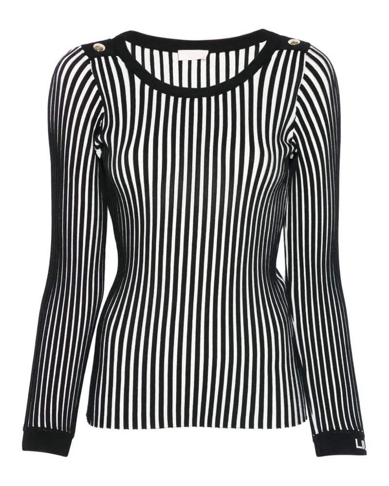 Liu Jo striped button top - Schwarz Schwarz