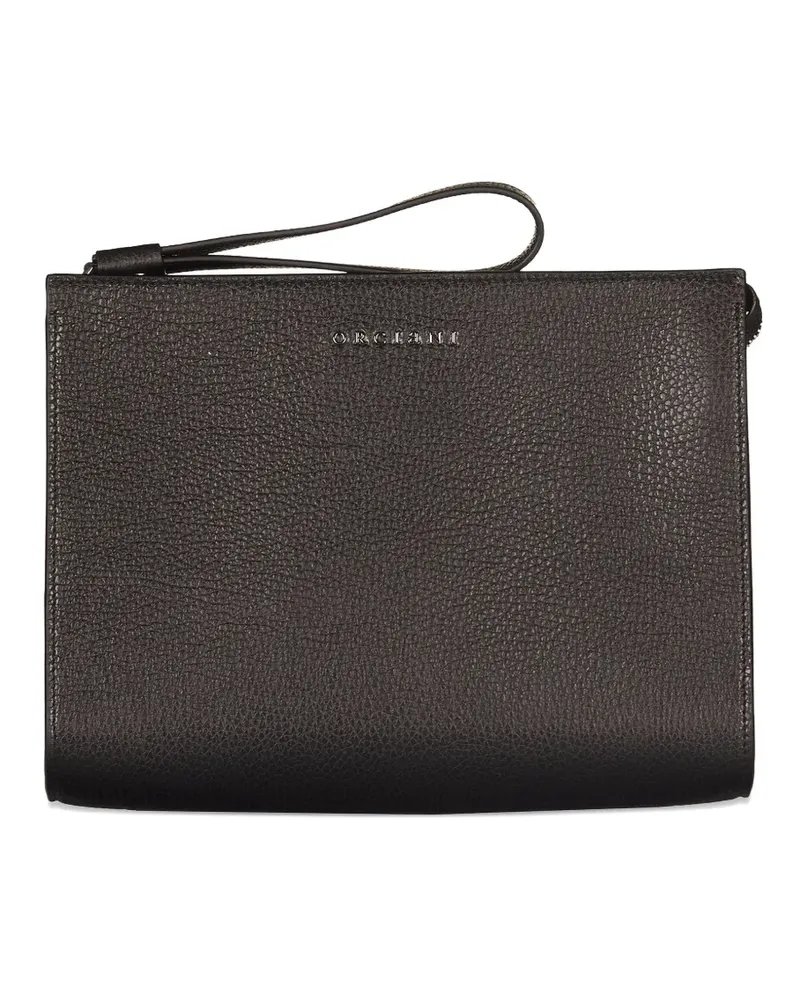 Orciani Strukturierte Clutch - Schwarz Schwarz