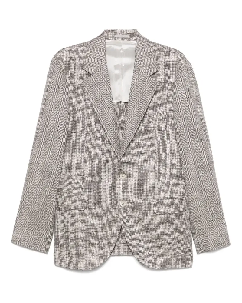 Brunello Cucinelli Sakko mit Fischgrätenmuster - Braun Braun