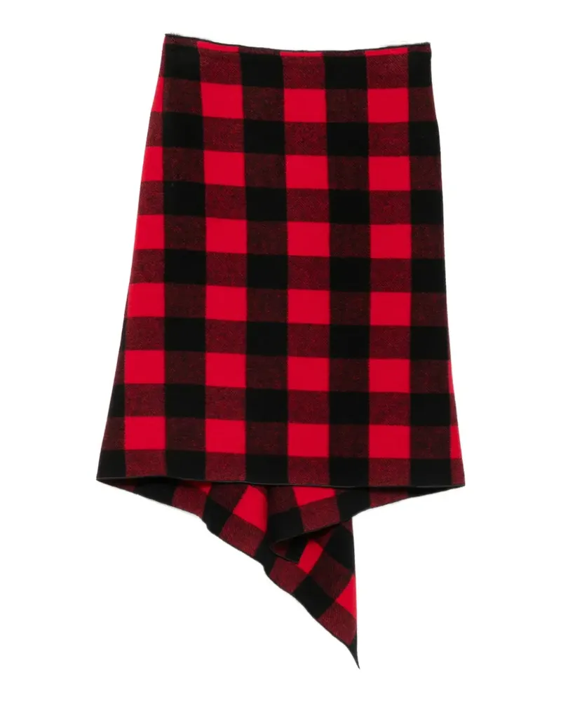 N° 21 check ruffled midi skirt - Rot Rot