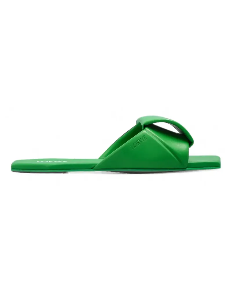 Loewe Wattierte Origami Sandalen mit eckiger Kappe - Grün Grün