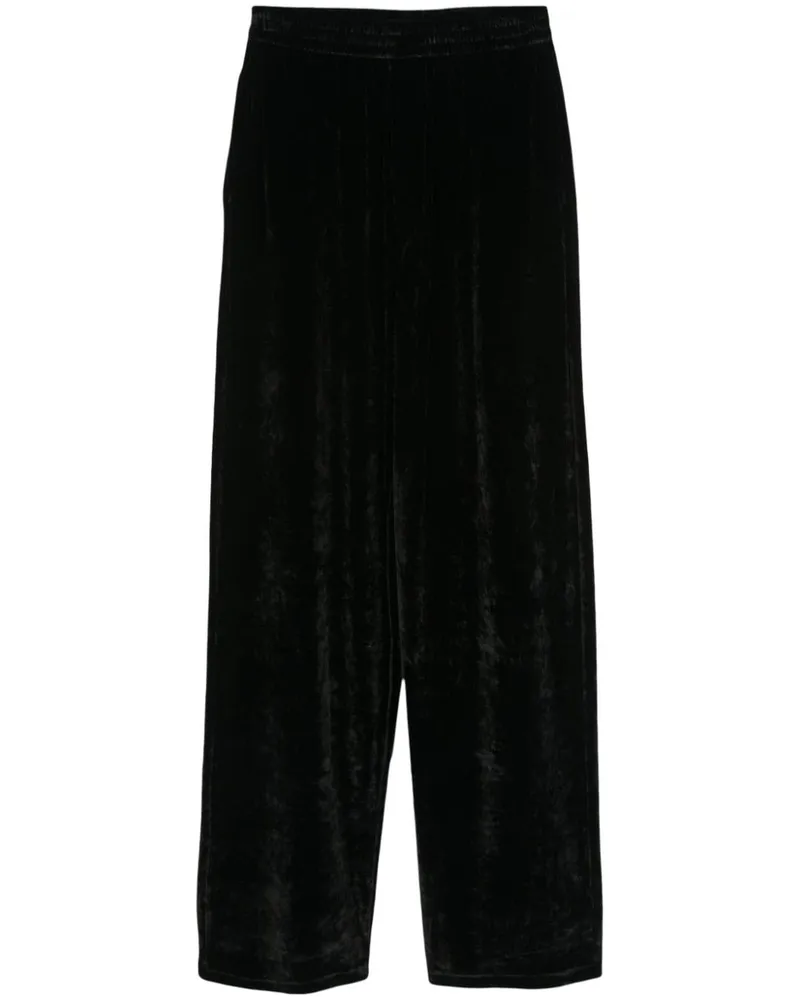 Balenciaga Straight-Leg-Hose in Samtoptik - Schwarz Schwarz