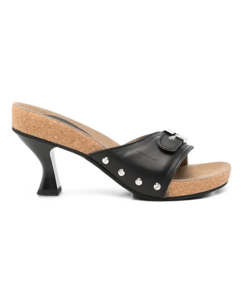 Scholl Luna Heel buckle-detail studded sandals - Schwarz Schwarz