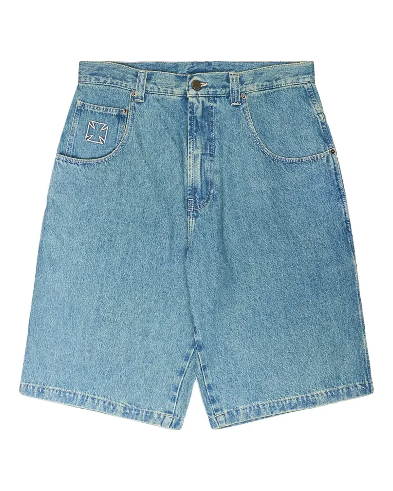 VETEMENTS Biker Cross denim shorts - Blau Blau