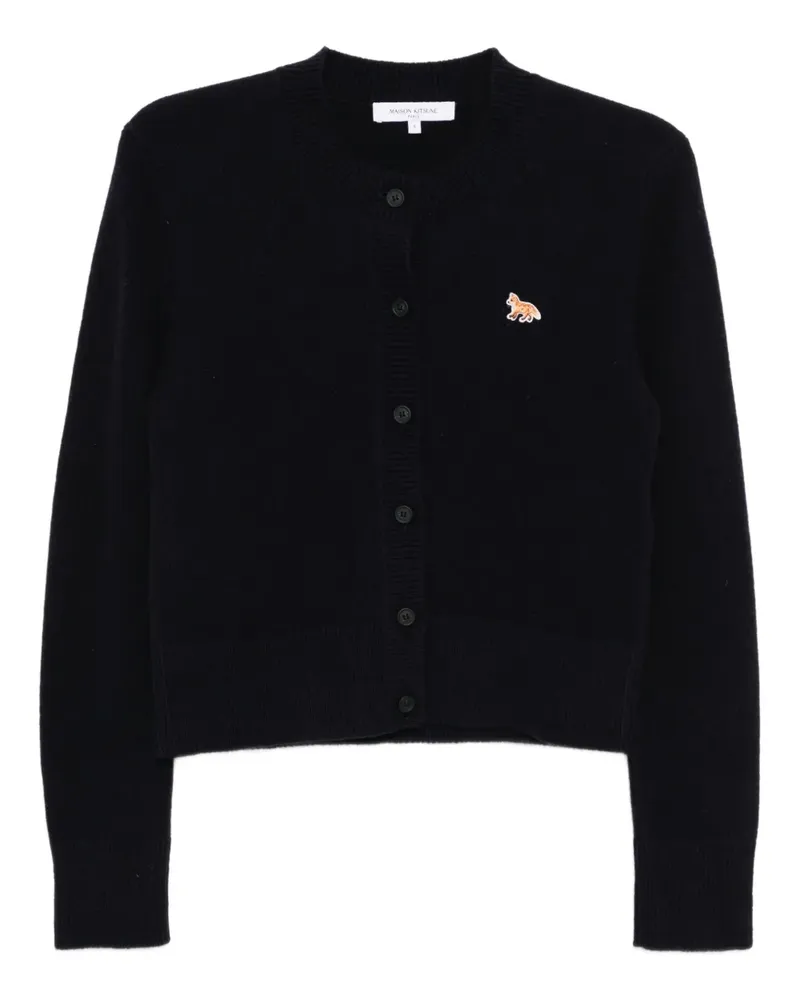 Kitsuné Cardigan mit Fuchs-Patch - Blau Blau