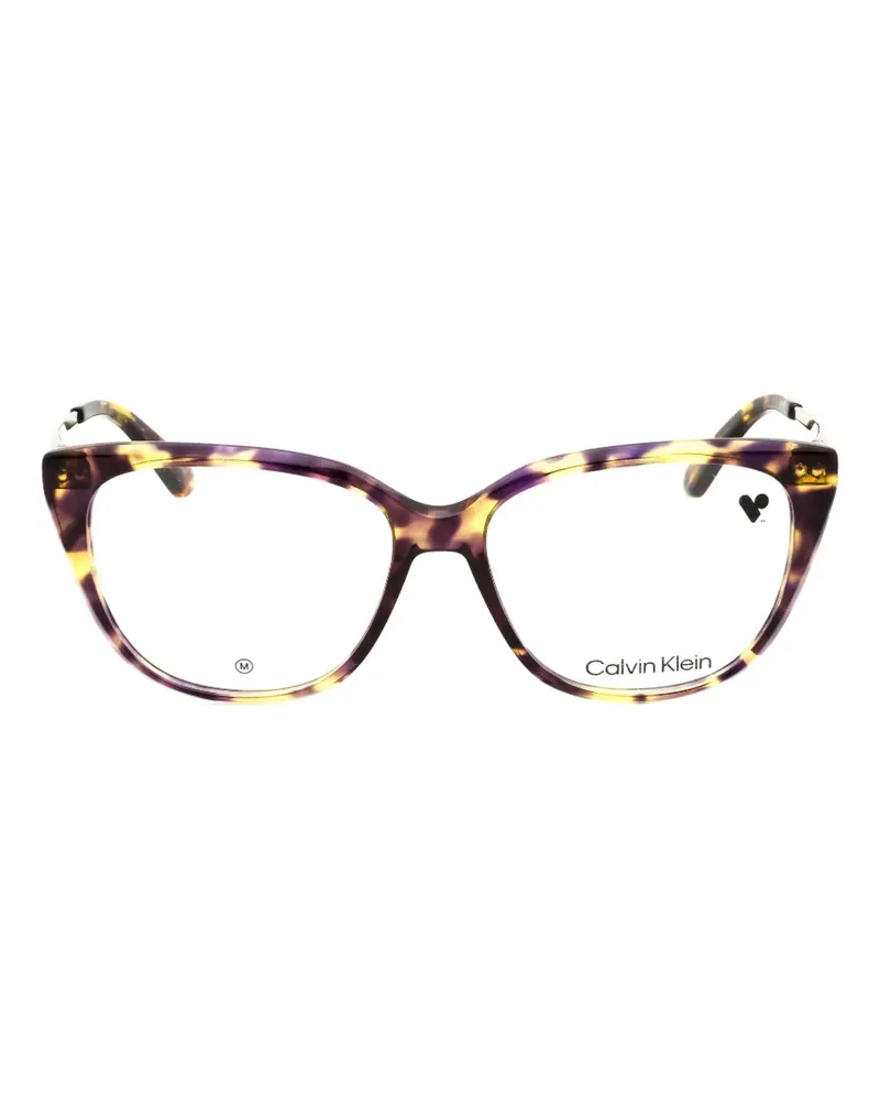 Calvin Klein tortoiseshell-effect cat-eye glasses - Braun Braun