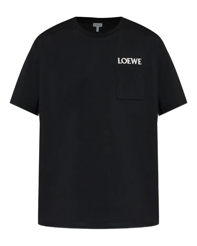 Loewe T-Shirt mit Brusttasche - Schwarz Schwarz