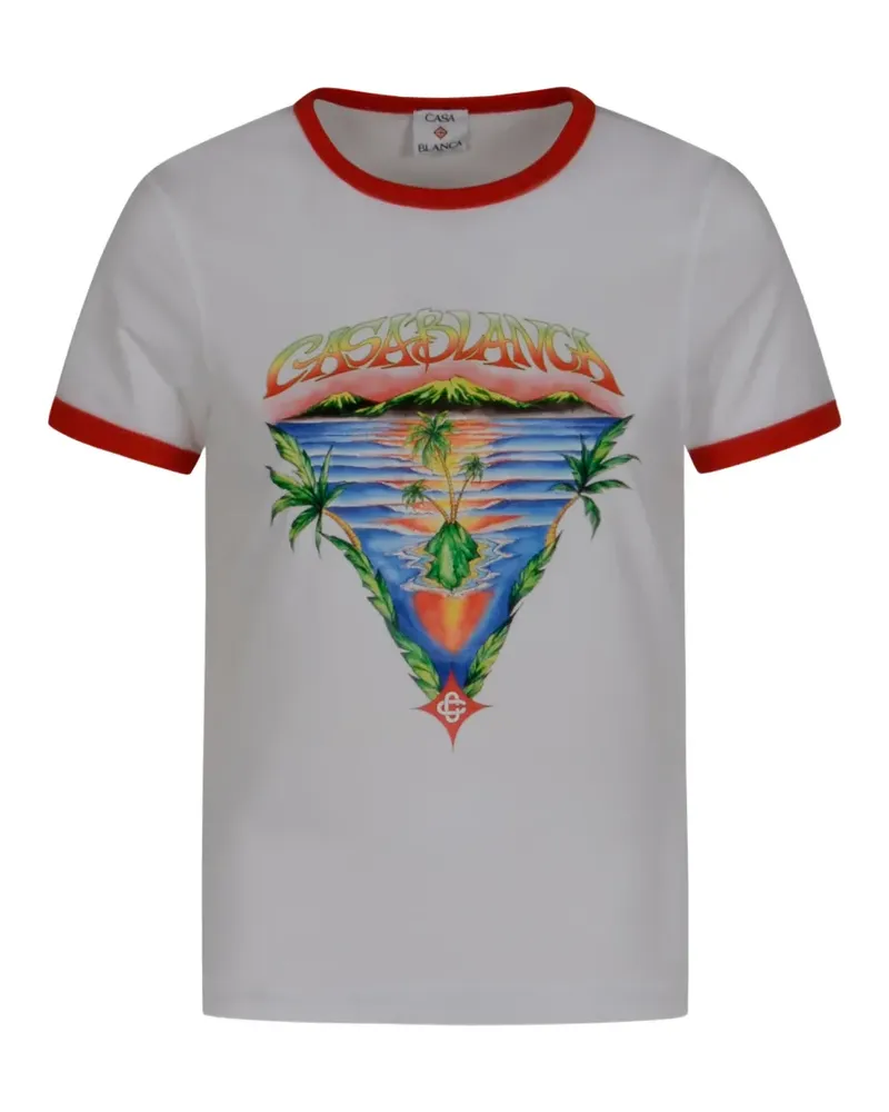 Casablanca Paris printed crew-neck T-shirt - Weiß Weiß