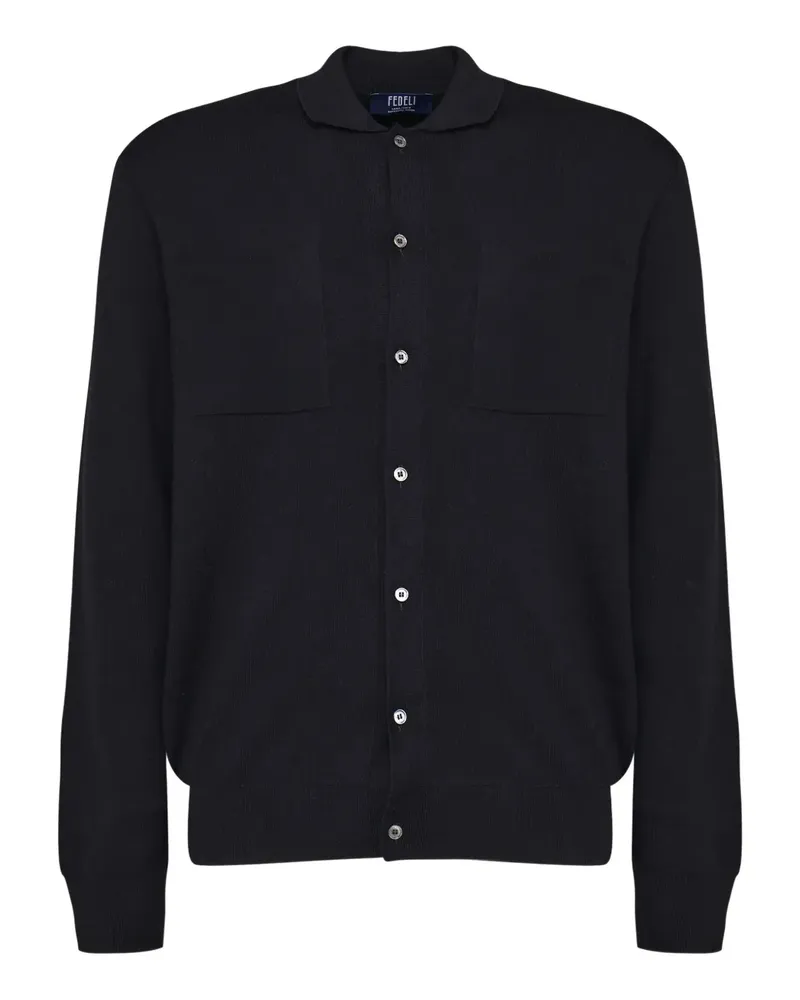 Fedeli Pullover mit Polokragen - Schwarz Schwarz