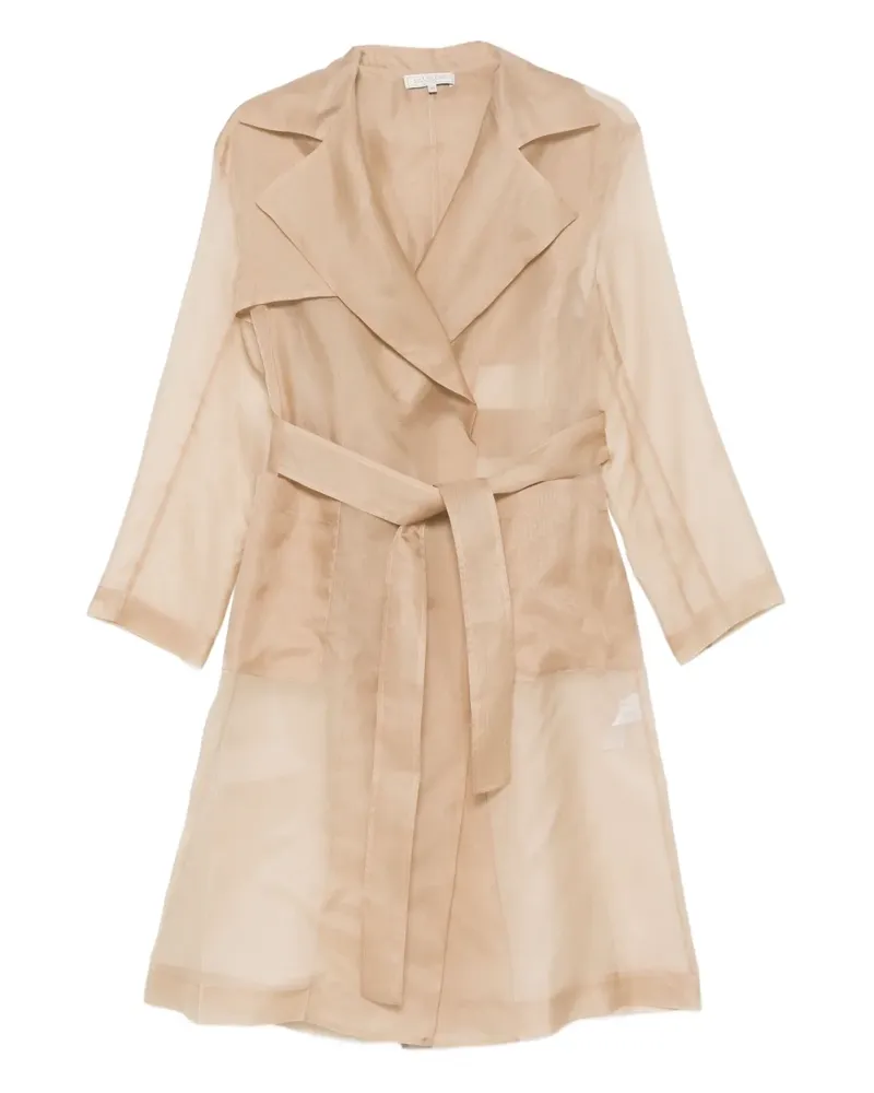 Antonelli Firenze Transparenter Trenchcoat mit Gürtel - Braun Braun
