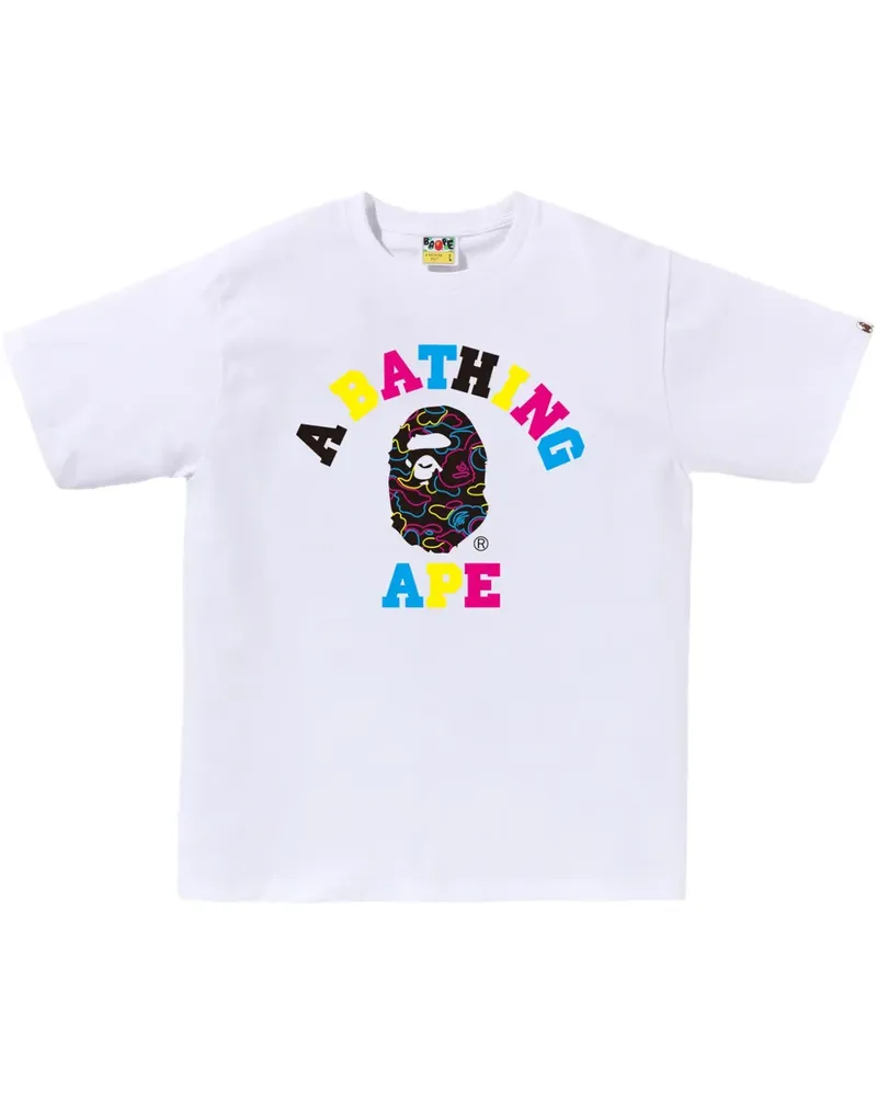 BAPE T-Shirt mit Logo-Print - Weiß Weiß